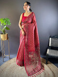 Red Patola Kalamkari Saree