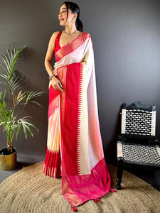 Elegant Cotton Viscose Zari Check Ombre Saree