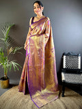 Elegance Golden Dharmavaram Silk Saree