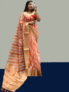 Soft Organza Leheriya Digital Print Party Wear Saree