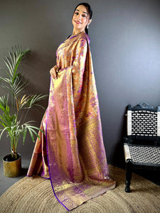 Elegance Golden Dharmavaram Silk Saree