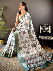 Rama Kota Doriya Floral Print Saree