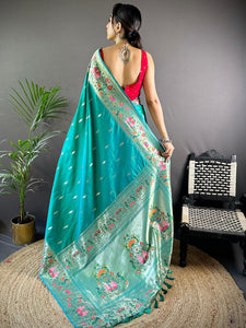 Rama Yevla Paithani Meenakari Saree