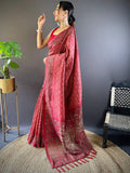 Red Patola Kalamkari Saree