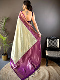 Opulent Pista Banarasi Katan Silk Saree