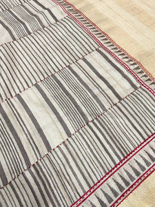 Beige Ghicha Tussar Block Print Saree