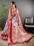 Pink Colour Soft Silk Kalamkari Saree