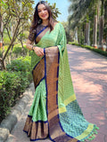 Trendy Kanjivaram Silk Saree With Broced Zari Blouse