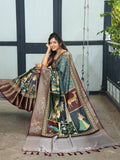 Pure Viscose Dola Silk Saree With Zari Weaving Pallu In Teal Colour - Luxe