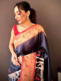 Black Minakari Soft Silk Saree