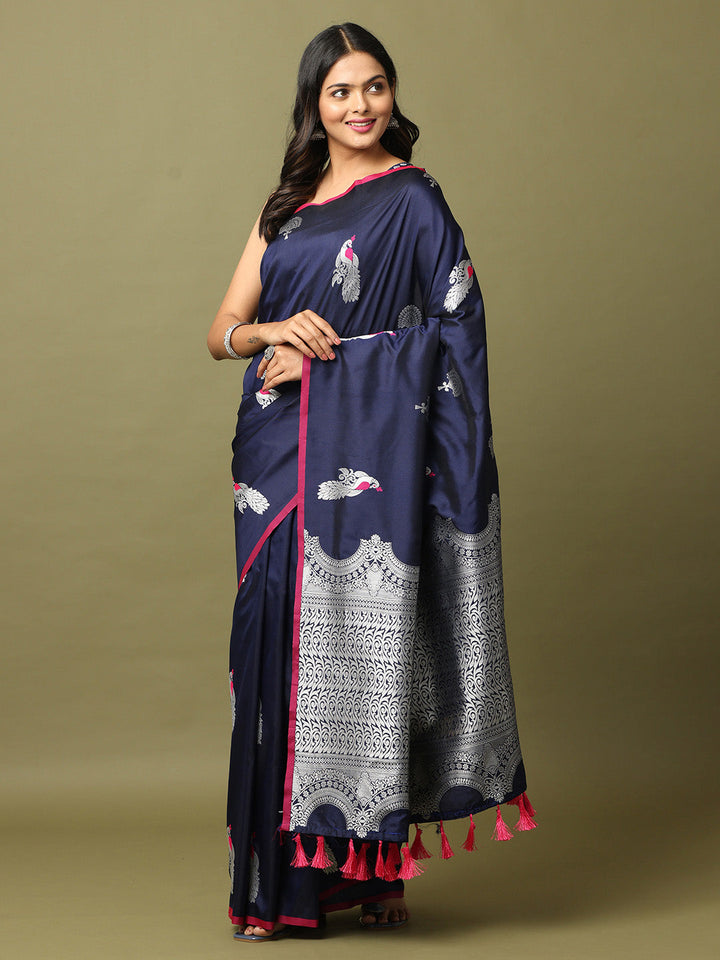 Banarasi Katan Silk Kanchi Zari Weaving Saree