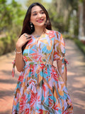 Rainbow Abstract Printed Dress