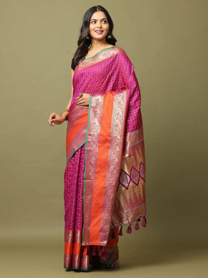 Soft Silk Woven Design Zari Kanchi Blend Banarasi Saree