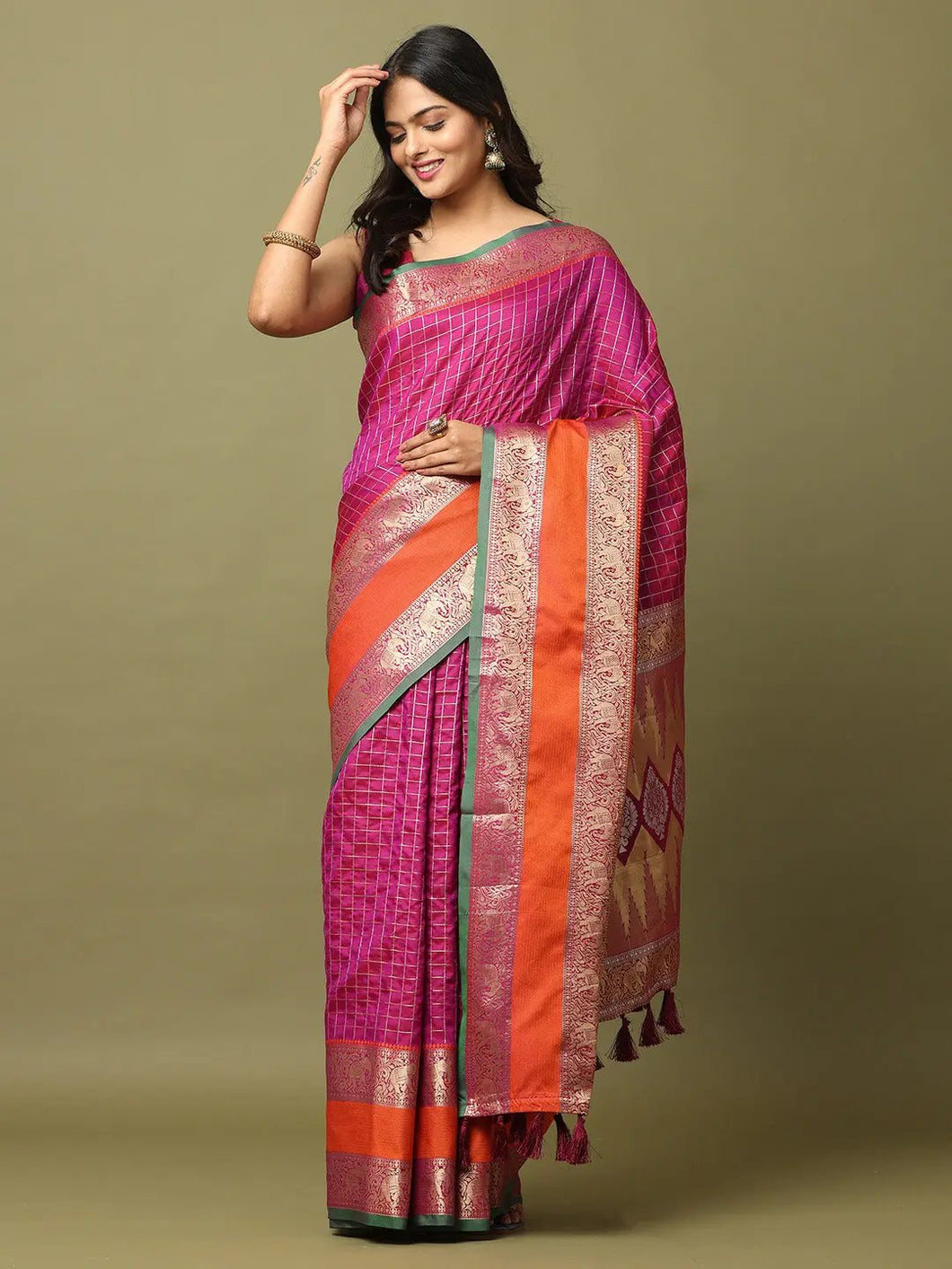 Soft Silk Woven Design Zari Kanchi Blend Banarasi Saree