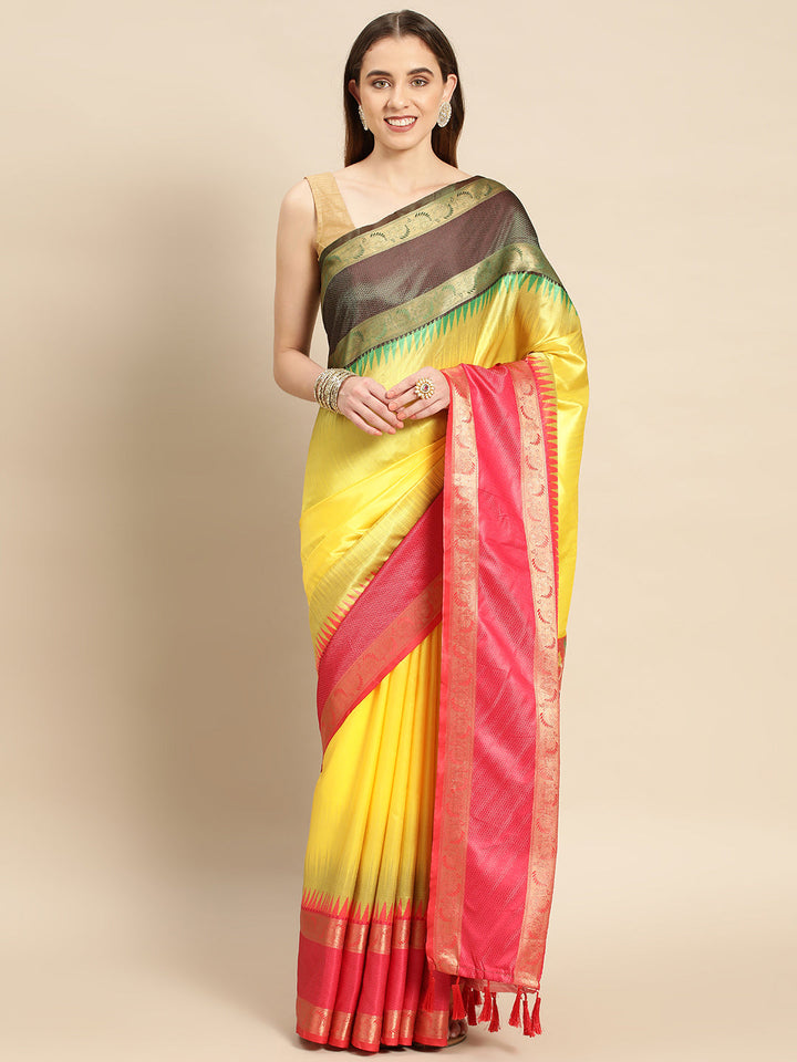 Ganga Jamuna Pattu Border Banarasi Soft Silk Saree