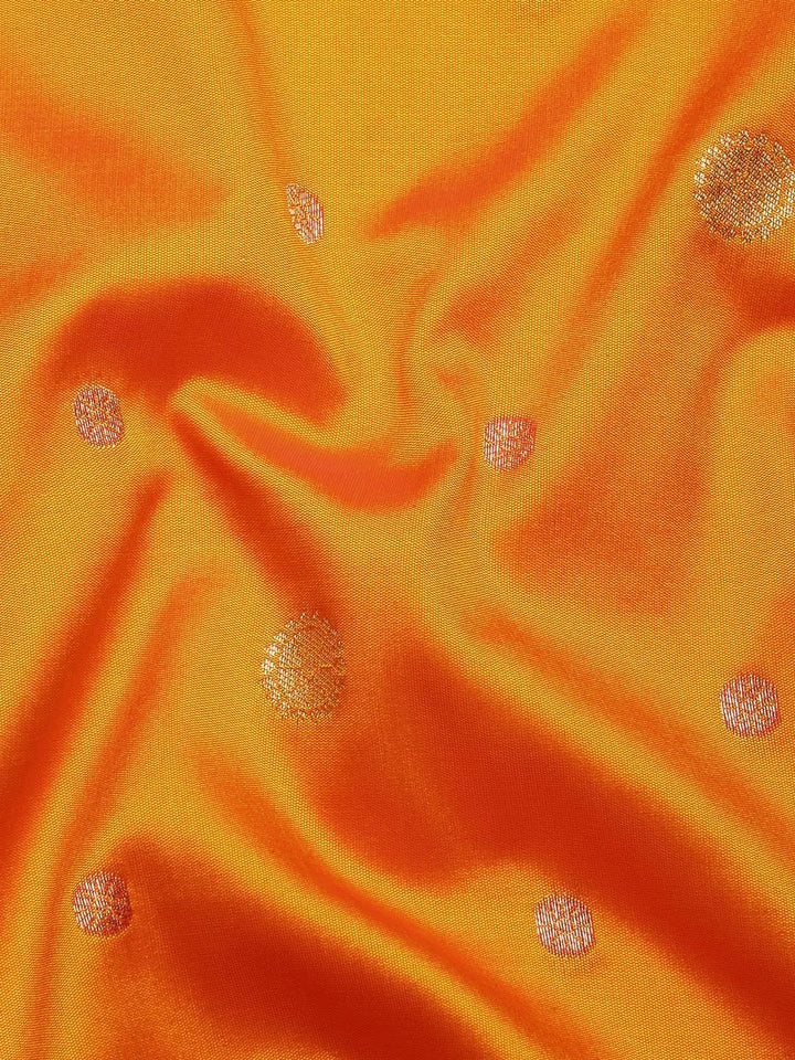 Exquisite Yevla Paithani Minakari Work Silk Saree in Orange Colour