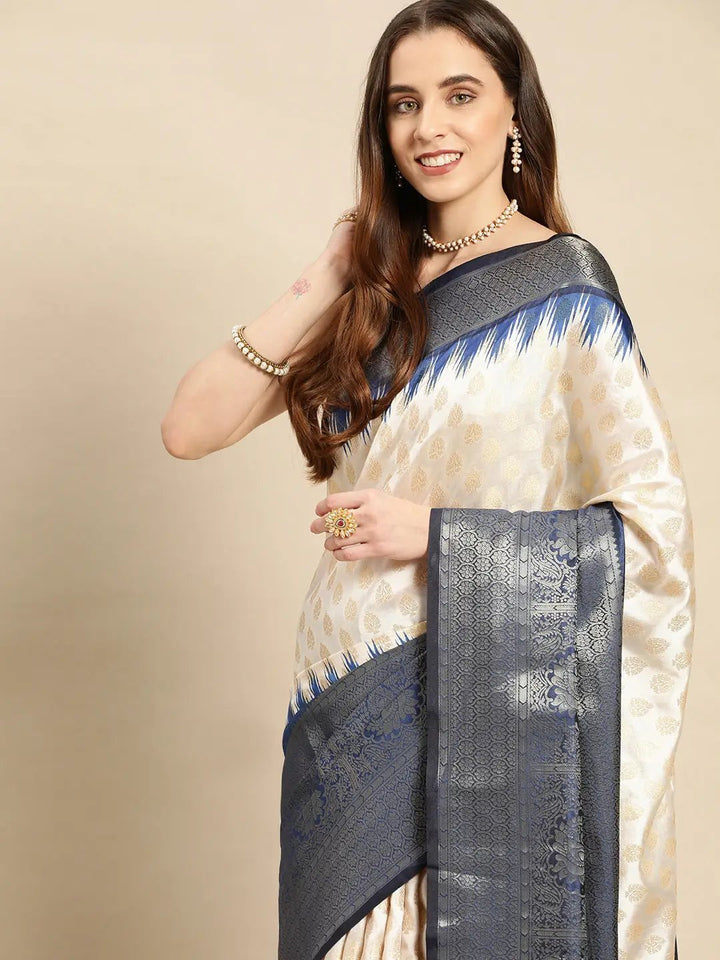 Banarasi Pattu Zari Border Ikkat Desine Silk Sarees