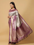 Grey Pattu Silk Rich Pallu Saree