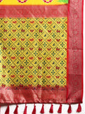 Exclusive Ikkat Digital Print With Patola Pallu Soft Silk Saree