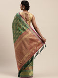 Banarasi Silk Cotton Green Colour Woven Design Saree