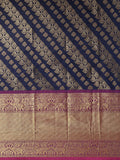 Pure Kanjivaram Navy Colour Zari Silk Saree