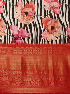 Designer Digital Kalamkari Print Pattu Banarasi Silk Saree