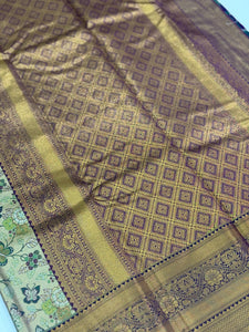 Purple Dharmavaram Butterfly Silk Saree