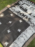 Black Tussar Chex Kalamkari Elegance Saree