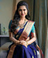 Blue soft silk saree with a classy blouse piece