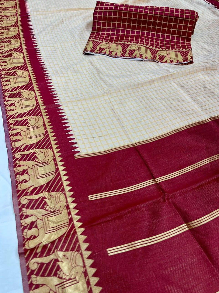 elephant border design soft silk saree