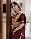 Imposing Brown Colored Kanchivaram Silk Saree