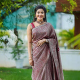 Latest Launched Dark Maroon Soft Lichi Silk Saree