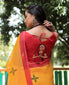 Yellow Color Women's Pure Linen Saree with Blouse Piece